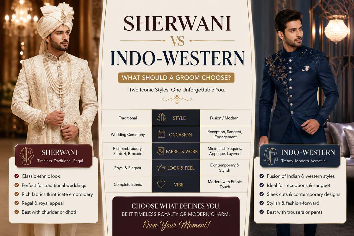 Sherwani vs Indo-Western: What Should a Groom Choose?