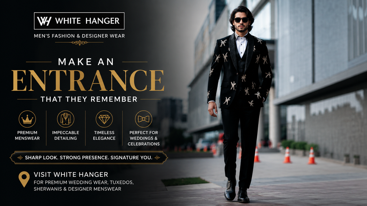 Black Embroidered Tuxedo: A Statement Look for the Modern Groom