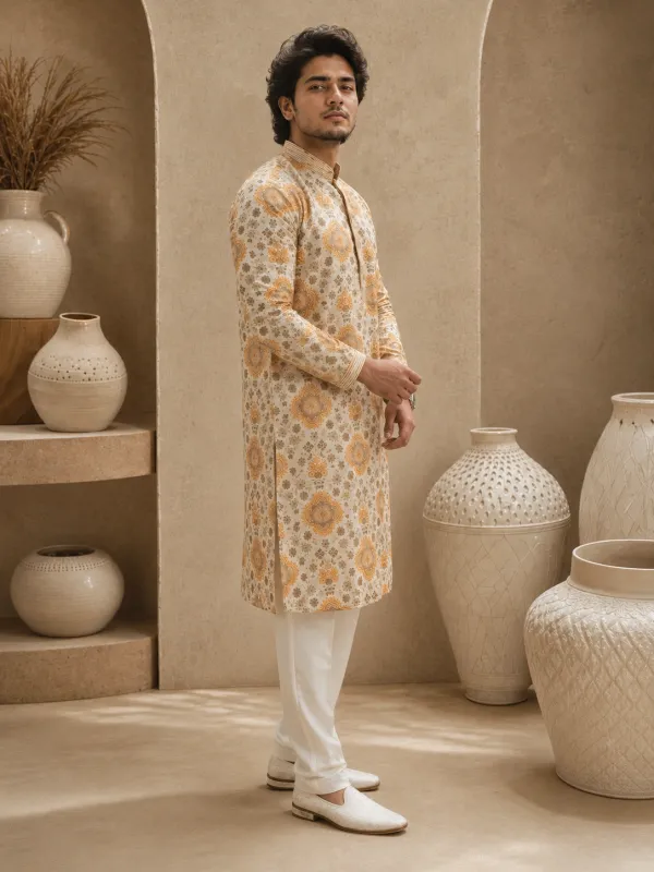Cream Kurta - Men Kurta | Men